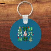 Kokette Kerst Cake Spreadsheets Accountant Sleutelhanger (Voorkant)