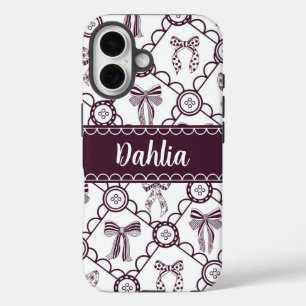 Kokette knooplint in maroon iPhone 16 hoesje