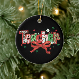 Kokette leraar Kerst Krijtje Prettig Kerstfeest Keramisch Ornament