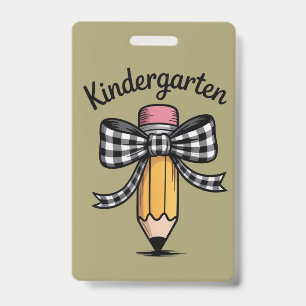 Kokette potlood boog kleuterleidster school badge