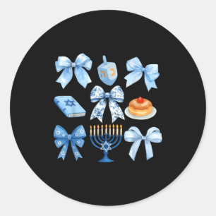 Kokette strik Hanukkah Chanukah pyjama Latke Joods Ronde Sticker