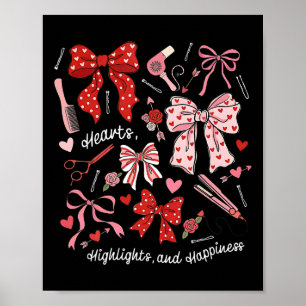 Kokette strik kapster Valentijnsdag kapsalon Poster