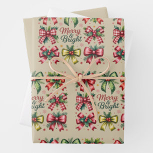 Kokette strik Kerstmis Kerstman Vintage Inpakpapier Vel