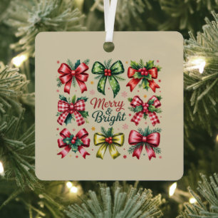 Kokette strik Kerstmis Kerstman Vintage Xmas Metalen Ornament