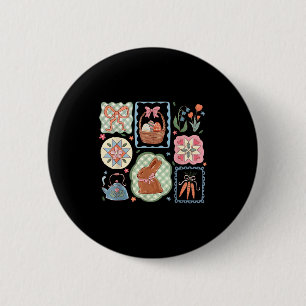 Kokette strik konijn eieren grappig konijn bloem g ronde button 5,7 cm