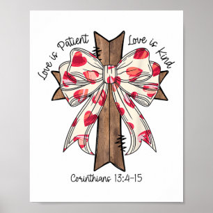 Kokette strik kruis Valentijnsdag Jezus Bijbelvers Poster