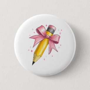 Kokette strik potlood leraar leerling eerste dag t ronde button 5,7 cm