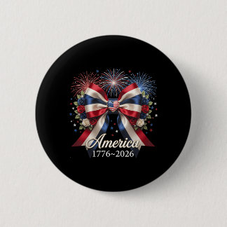 Kokette strik USA Hart 1776 2026 4 juli 250ste Ronde Button 5,7 Cm