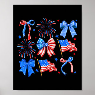 Kokette strikken Rood Wit Blauw Usa Vlag 4 juli  Poster