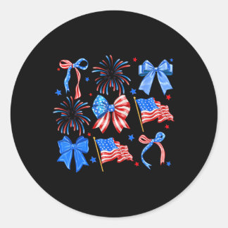 Kokette strikken Rood Wit Blauw Usa Vlag 4 juli  Ronde Sticker