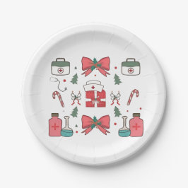 Kokette Verpleegster Boog Aangepaste Verpleegster  Papieren Bordje