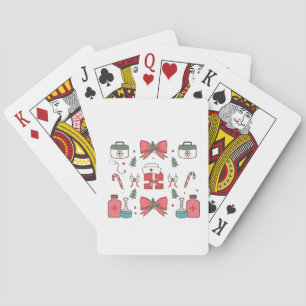 Kokette verpleegster Boog Aangepaste verpleegster Pokerkaarten