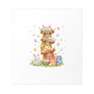 Kokette Westerse Hoogland Koe Pasen Eieren Cute Ko Notitieblok
