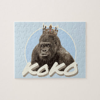 Koko The Gorilla Wearing Crown Legpuzzel