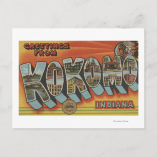 Kokomo, Indiana - grote letterscènes Briefkaart