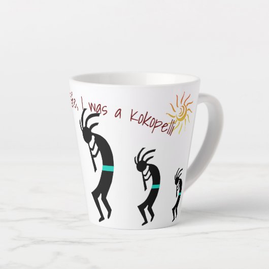 Kokopelli—Ancienne Vie—Latte Mug (Angle droit)