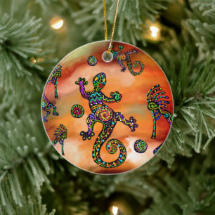 Kokopelli Art Keramisch Ornament