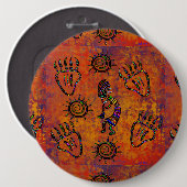 Kokopelli Art Ronde Button 6,0 Cm (Voorkant /achterkant)