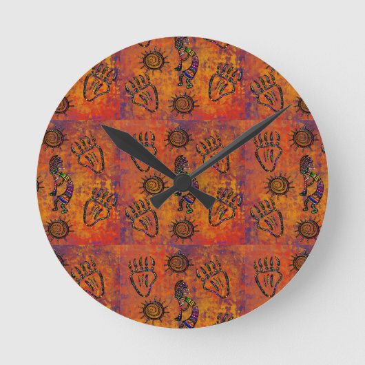 Kokopelli Art Ronde Klok (Voorkant)