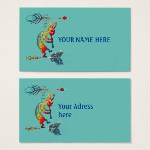 Kokopelli, Autochtone Américain, Avec Deux Plumes