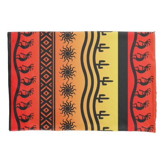 Kokopelli Aztec Tribal Desert Zuidwest Design Kussensloop (Voorkant-Links)