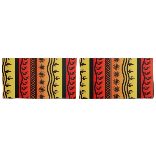 Kokopelli Aztec Tribal Pattern Southwestern Design Kussensloop (Voorkant-Set)