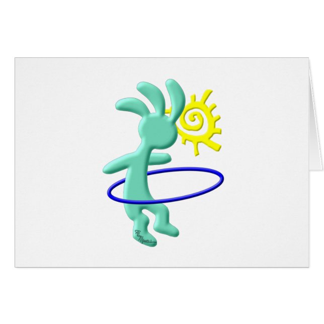 Kokopelli badine le cercle de danse polynésienne (Devant horizontal)