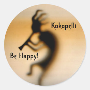 Kokopelli Be Happy Inspirational Sticker