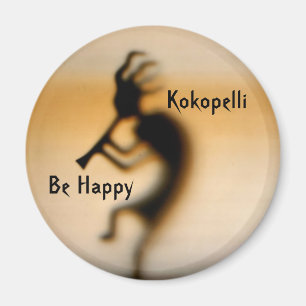Kokopelli be Happy Inspirerend Magnet Magneet