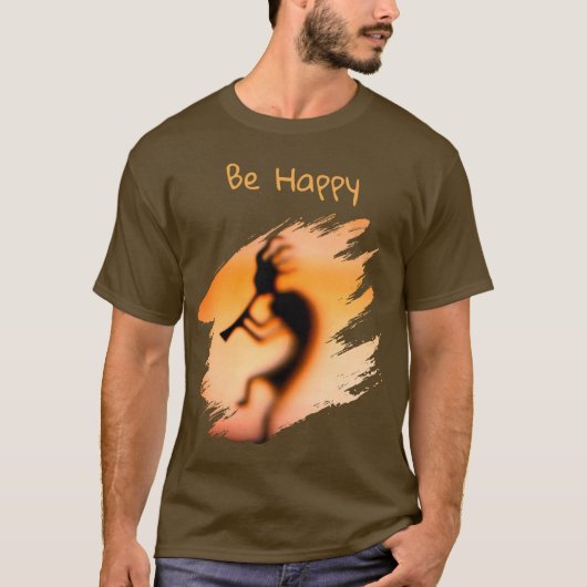 Kokopelli Be Happy T-shirt (Voorkant)