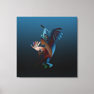 Kokopelli Blues Music 28,5 x28,5 inch Canvas Afdruk