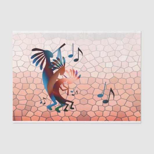 Kokopelli Blues Music 2 Sunset Decoupage Tissuepapier (Voorkant)