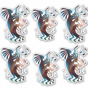 Kokopelli Blues Music Group of 6 Vinyl Sticker