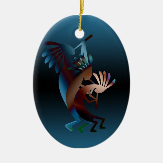 Kokopelli Blues Music Keramisch Ornament (Voorkant)
