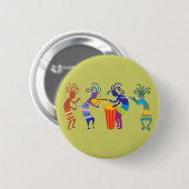 Kokopelli-Buttonnen Ronde Button 5,7 Cm (Voorkant /achterkant)