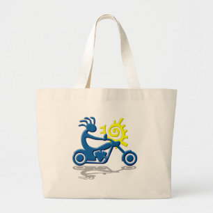 Kokopelli Chopper Grote Tote Bag