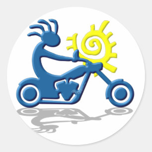 Kokopelli Chopper Ronde Sticker