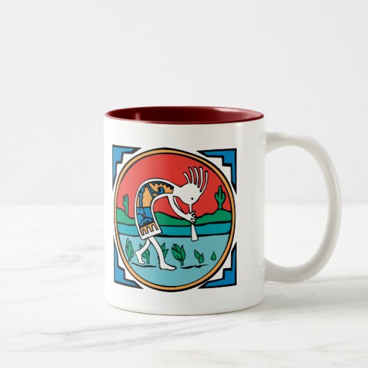Kokopelli Color Tweekleurige Koffiemok (Rechts)