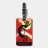 Kokopelli Desert Sunset Custom Bagagelabel (Voorkant verticaal)