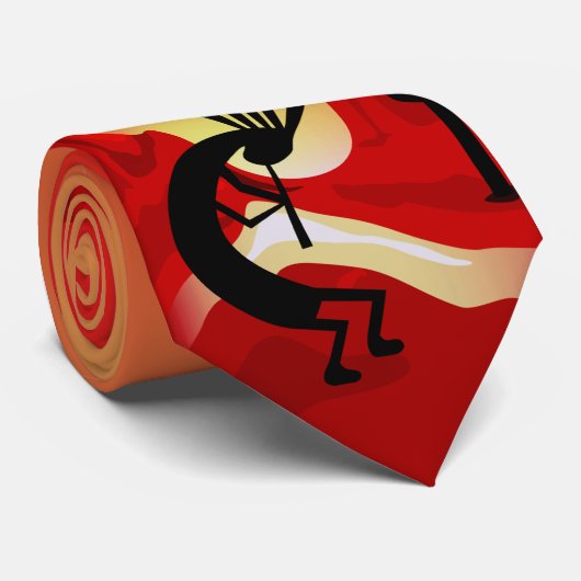 Kokopelli Desert Sunset Necktie Stropdas (Opgerold)