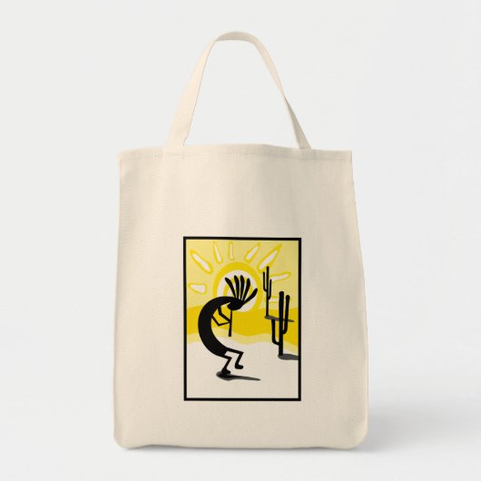Kokopelli Desert Two Cactus Canvas tas (Voorkant)