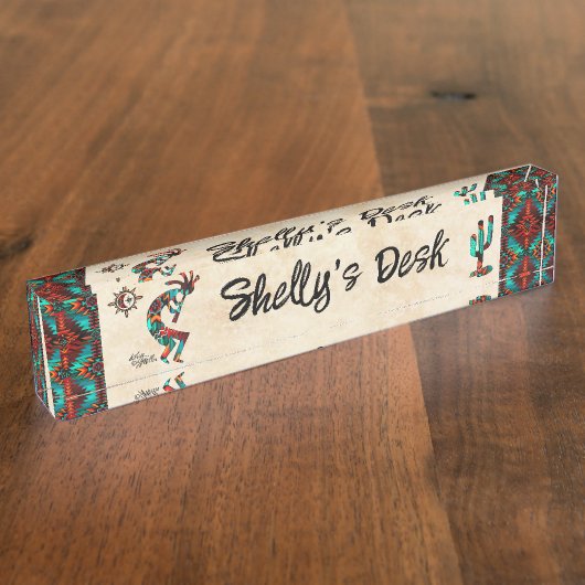 Kokopelli Desk Name Bord Naambordje (Zijkant)