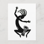 Kokopelli Drumming Briefkaart (Voorkant)