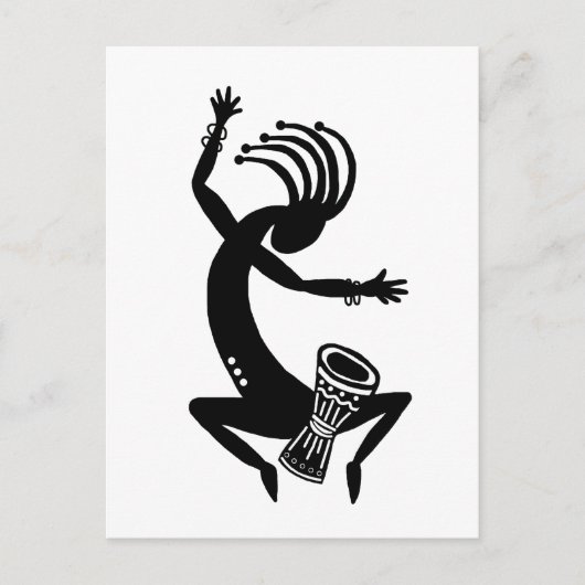 Kokopelli Drumming Briefkaart (Voorkant)