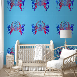 Kokopelli Duo - Man in het doolhof - Symbolen 1a Behang
