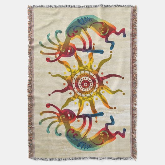 KOKOPELLI DUO SUN en uw ideeën Deken (Voorkant Verticaal)