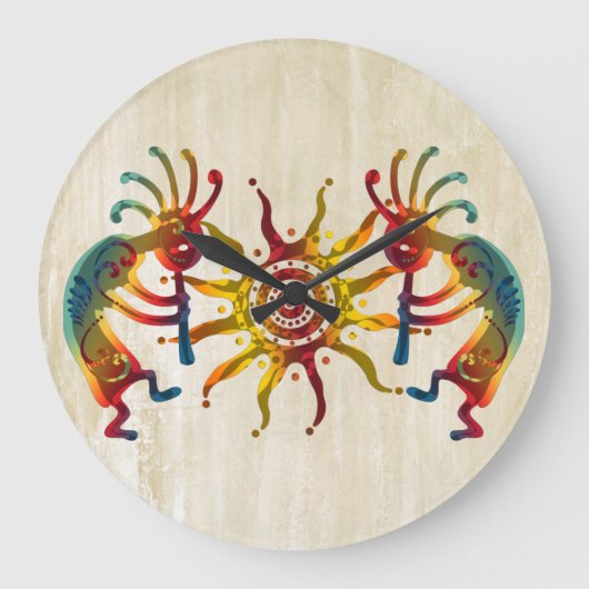 KOKOPELLI DUO SUN en uw ideeën Grote Klok (Voorkant)
