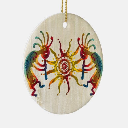 KOKOPELLI DUO SUN en uw ideeën Keramisch Ornament (Rechts)