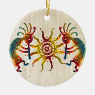 KOKOPELLI DUO SUN en uw ideeën Keramisch Ornament