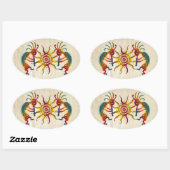 KOKOPELLI DUO SUN en uw ideeën Ovale Sticker (Vel)